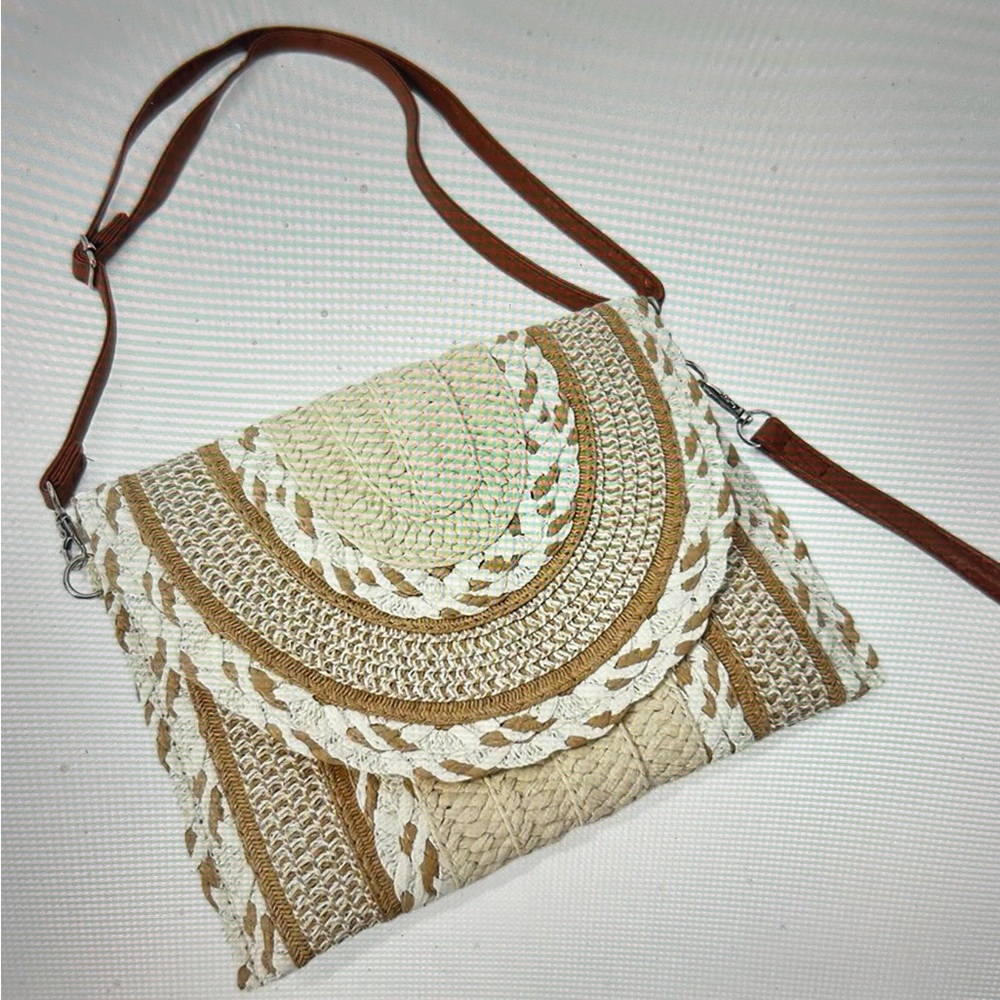 Multi Pattern Straw Clutch/Crossbody by Styline